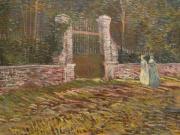 Van Gogh Due signore ad un cancello su un parco ad Asnières 1887